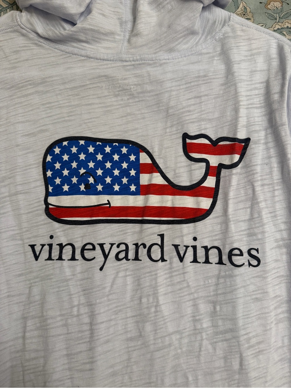 Vineyard Vines Light Heather Blue Hooded Long-Sleeve Top